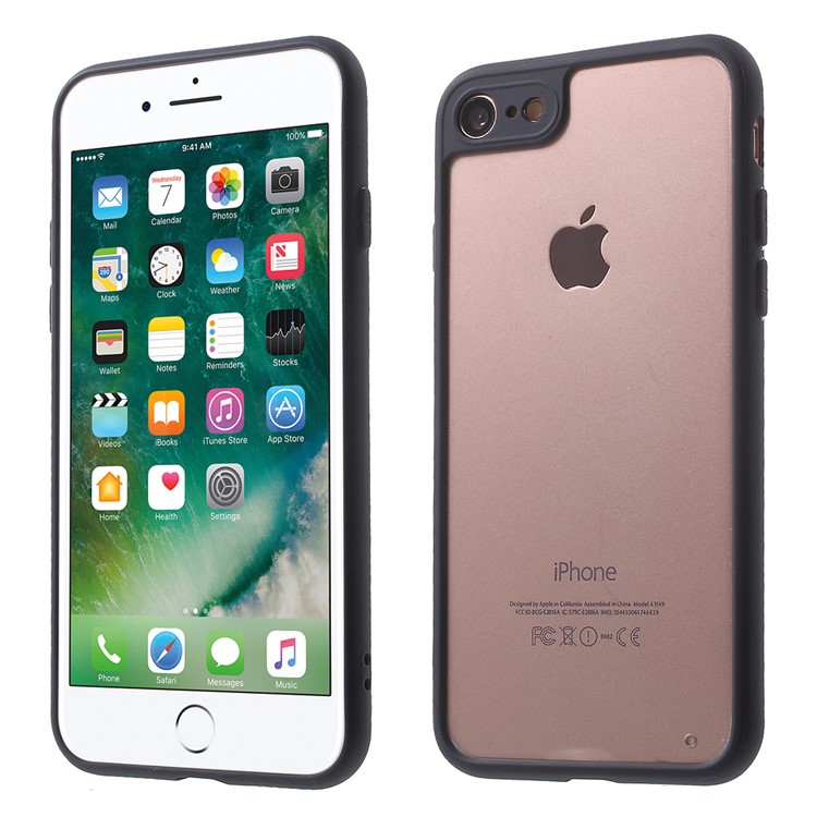 Ultra Thin Clear PC + TPU Mobile Cover for iPhone 7 4.7 Inch - Black-1