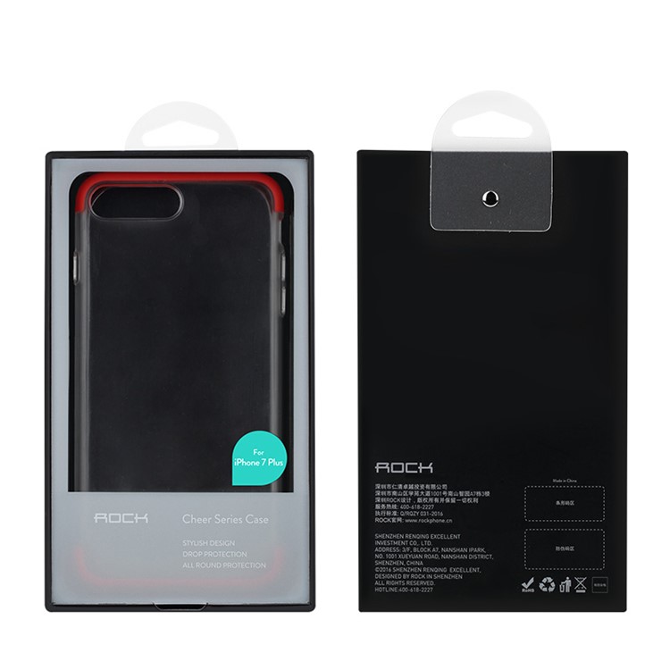 ROCK Frosted Modern PC + TPU Cell Phone Case for iPhone 7 Plus - Black-7