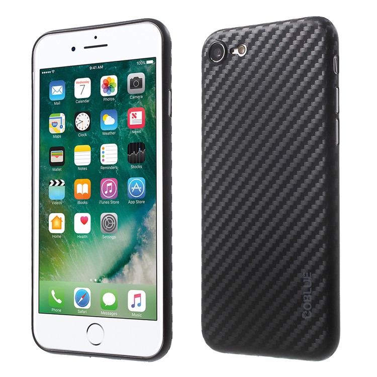 COBLUE Carbon Fiber Super Thin PP Case for iPhone 7 - Black-1