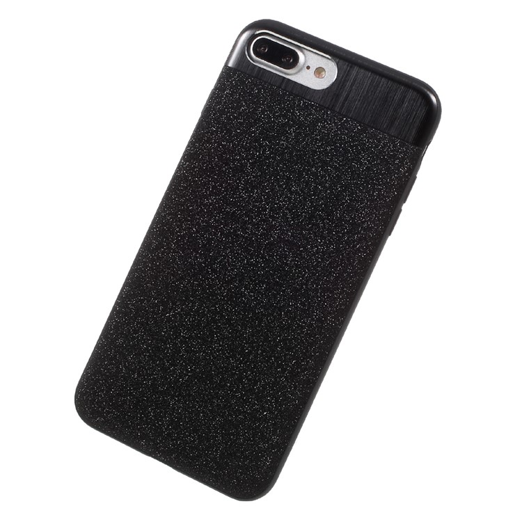 TOWEIS Dazzle Black Series for iPhone 7 Plus Leather Coated PC TPU Hybrid Case Built-in Metal Sheet - Black-2