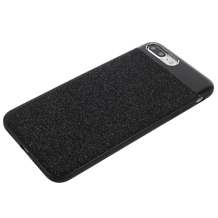 TOWEIS Dazzle Black Series for iPhone 7 Plus Leather Coated PC TPU Hybrid Case Built-in Metal Sheet - Black-3