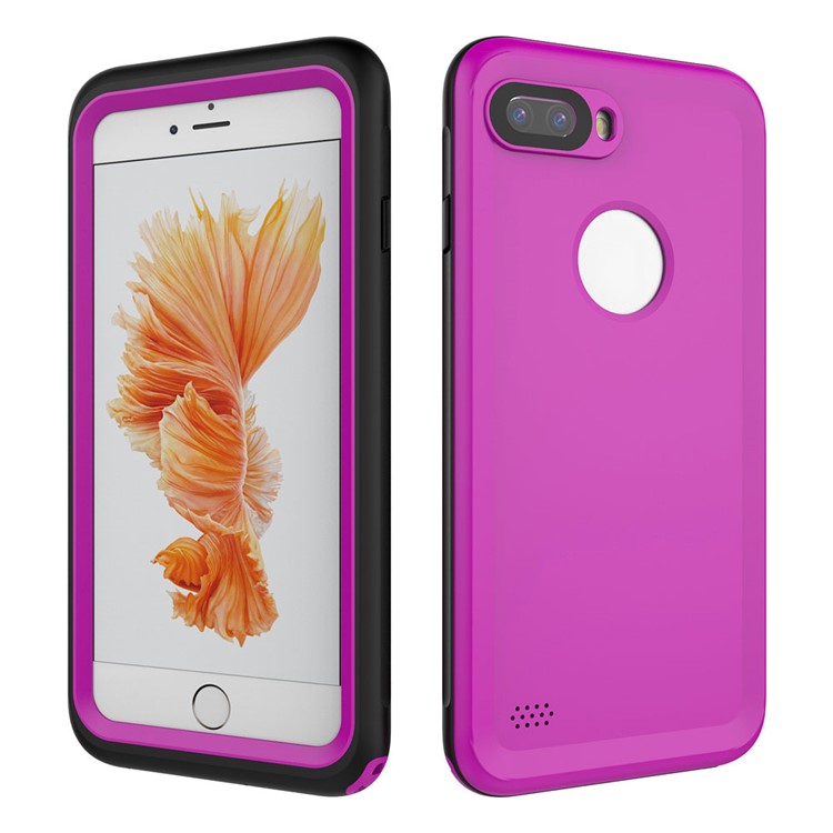 

IP68 Waterproof PC Silicone Mobile Casing with Fingerprint Identification for iPhone 8 Plus / 7 Plus 5.5 - Purple