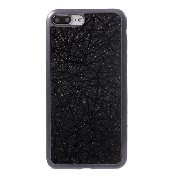 Tree Bark Texture Flash Powder Plating TPU Phone Case for iPhone 7 Plus - Black-2
