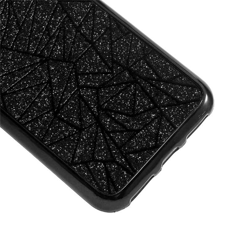 Tree Bark Texture Flash Powder Plating TPU Phone Case for iPhone 7 4.7 inch - Black-4