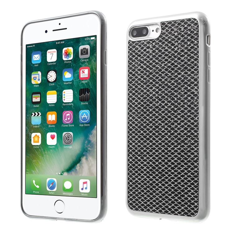 Glitter Sequins Electroplating TPU Case for iPhone 7 Plus - Black-1