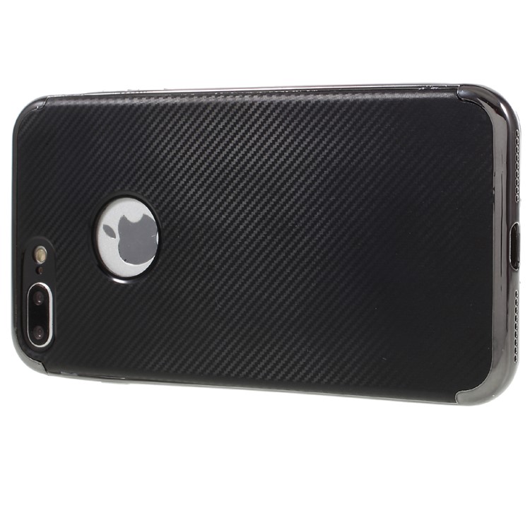 Carbon Fiber Plating Plastic + TPU 2-In-1 Phone Case for iPhone 7 Plus 5.5 Inch - Black-2
