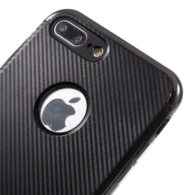 Carbon Fiber Plating Plastic + TPU 2-In-1 Phone Case for iPhone 7 Plus 5.5 Inch - Black-4