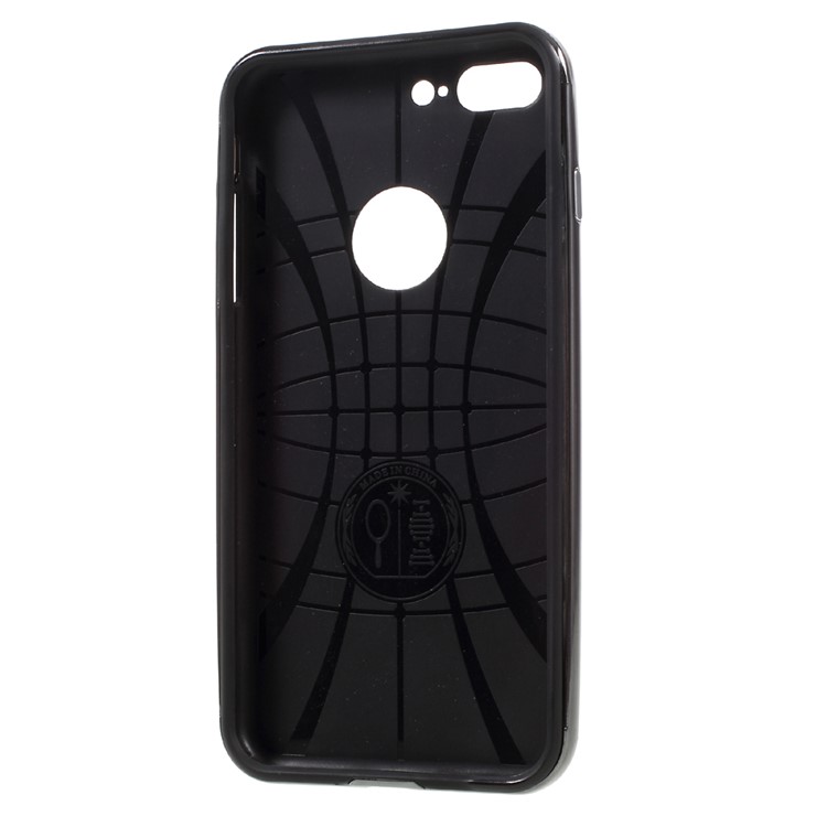 Carbon Fiber Plating Plastic + TPU 2-In-1 Phone Case for iPhone 7 Plus 5.5 Inch - Black-5