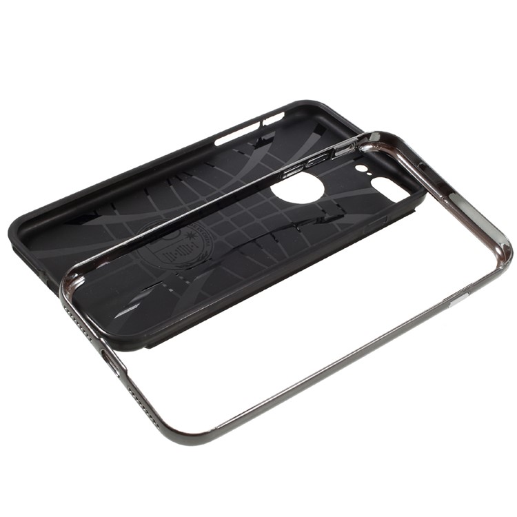 Carbon Fiber Plating Plastic + TPU 2-In-1 Phone Case for iPhone 7 Plus 5.5 Inch - Black-6