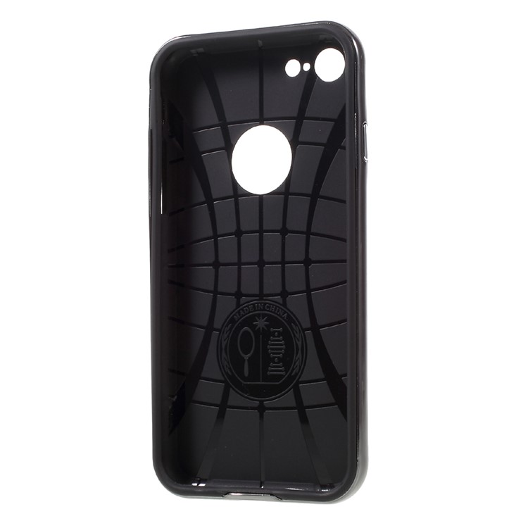 2-In-1 Plating Plastic Frame + Carbon Fiber TPU Case for iPhone 7 4.7 Inch - Black-5