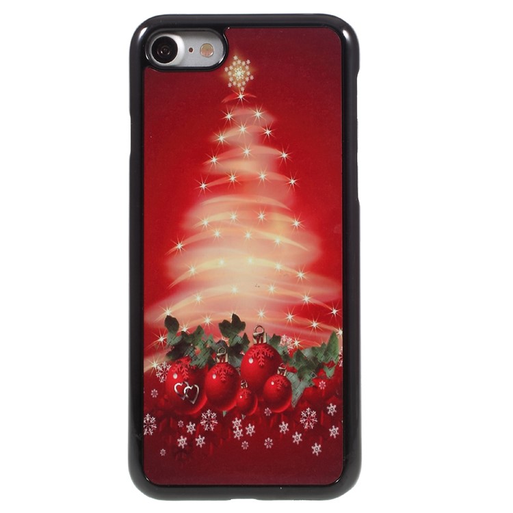 Metal Coated Hard PC Phone Case for iPhone 7 4.7 inch - Shiny Christmas Tree and Candies-1