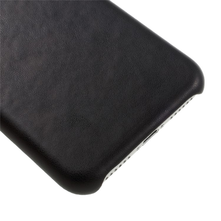 NEWELLYA Leather Coated Plating Hard PC Phone Case for iPhone 7 4.7 inch - Black-4