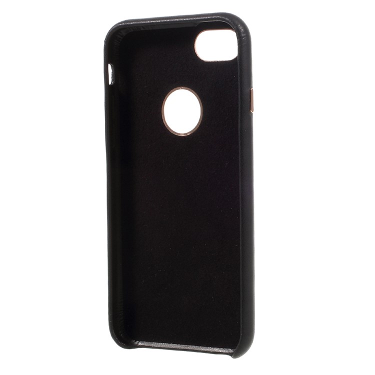 NEWELLYA Leather Coated Plating Hard PC Phone Case for iPhone 7 4.7 inch - Black-5