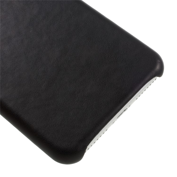 NEWELLYA Soft Leather Coated Plating Hard Case for iPhone 7 Plus - Black-4