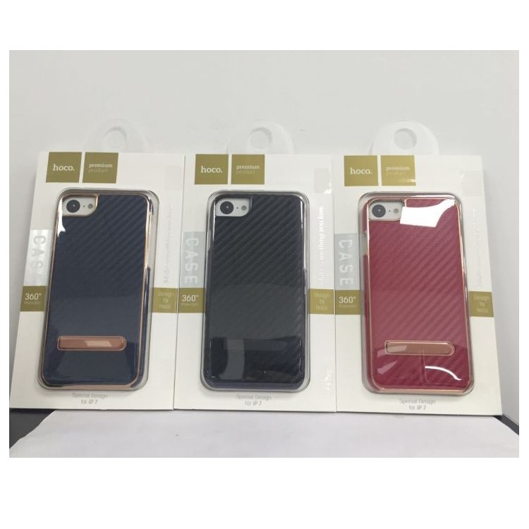 HOCO Carbon Fiber Leather Coated Hard PC Phone Case for iPhone 7 4.7 inch - Black-3