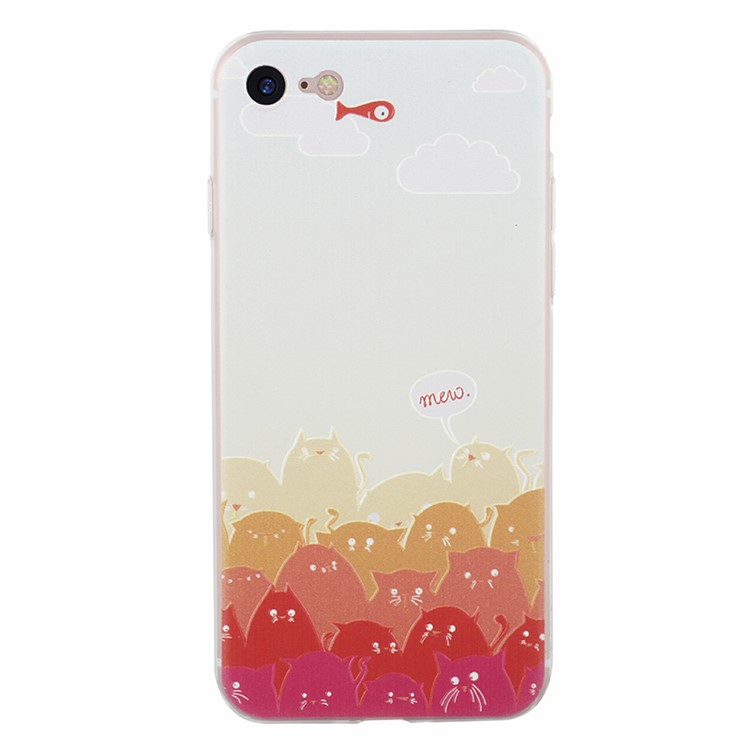 BENKS Memo Series Embossed TPU Cover Case for iPhone 7 4.7 Inch - Meow-1
