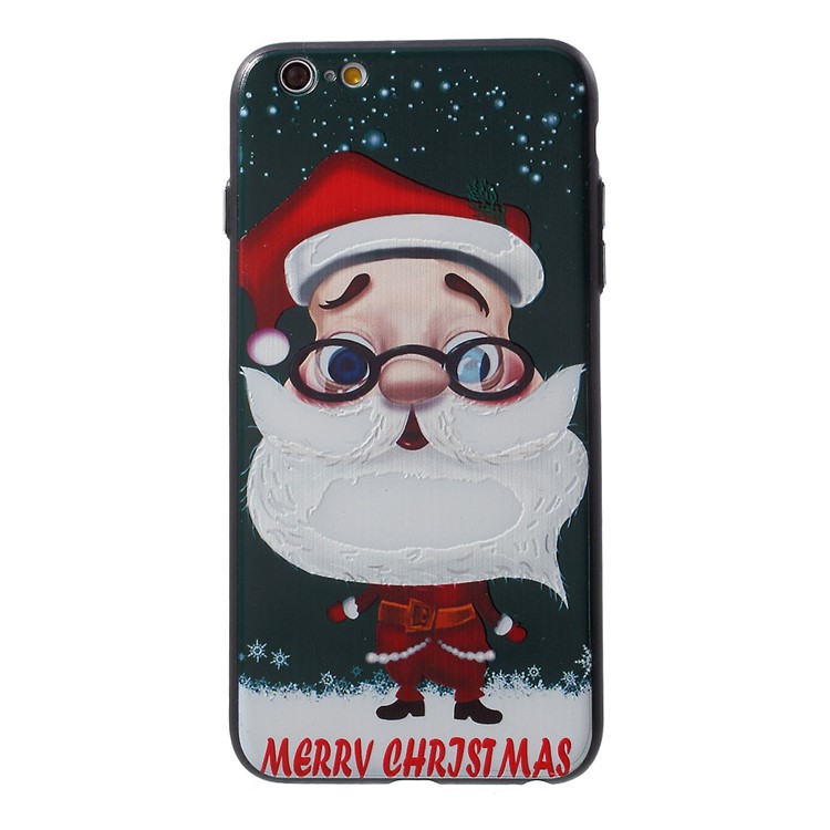 XINCUCO Merry Christmas Embossed PC TPU Hybrid Case for iPhone 6s 6 - Santa Claus Wearing Glasses-1