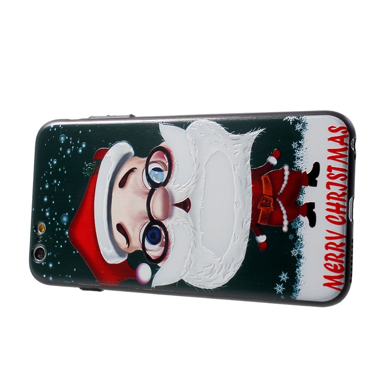 XINCUCO Merry Christmas Embossed PC TPU Hybrid Case for iPhone 6s 6 - Santa Claus Wearing Glasses-4