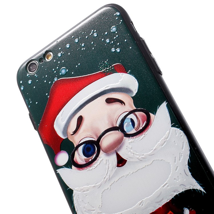 XINCUCO Merry Christmas Embossed PC TPU Hybrid Case for iPhone 6s 6 - Santa Claus Wearing Glasses-6