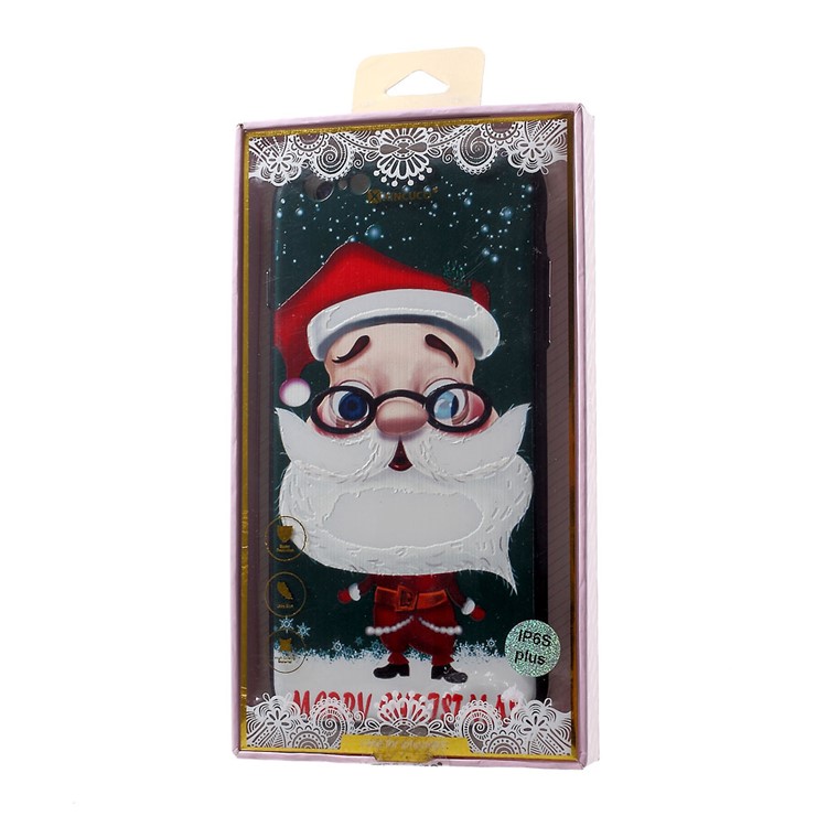 XINCUCO Merry Christmas Embossed PC TPU Hybrid Case for iPhone 6s 6 - Santa Claus Wearing Glasses-8