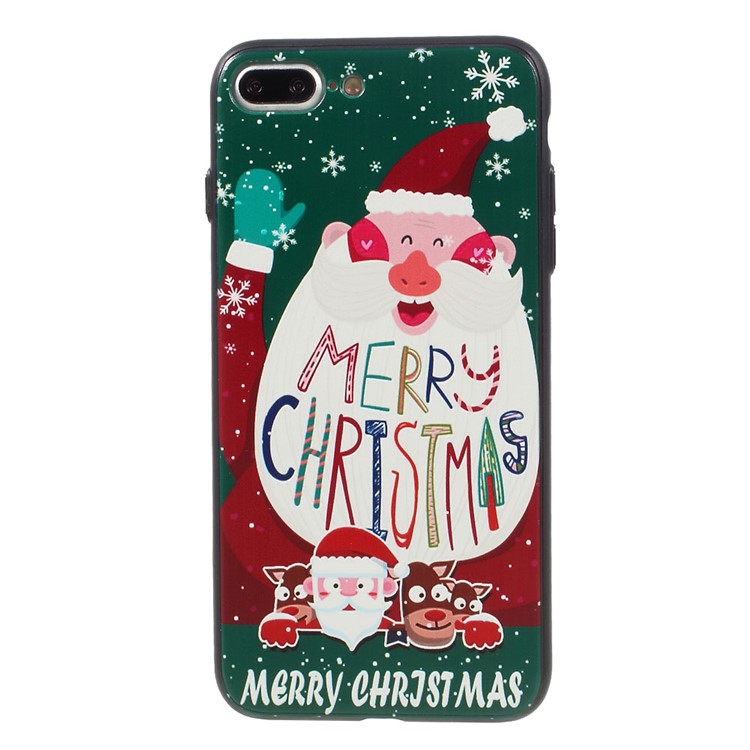 XINCUCO Merry Christmas Embossed PC TPU Hybrid Case for iPhone 7 Plus 5.5 - Laughing Santa Claus-1