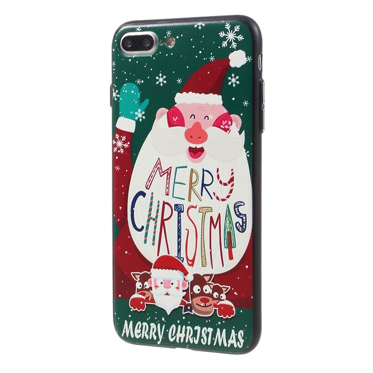 XINCUCO Merry Christmas Embossed PC TPU Hybrid Case for iPhone 7 Plus 5.5 - Laughing Santa Claus-2