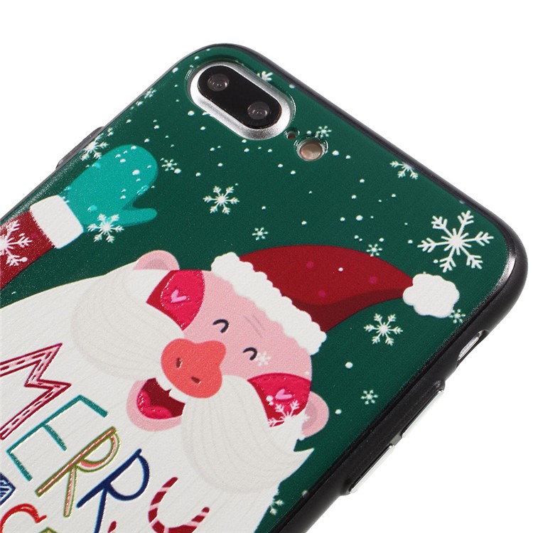 XINCUCO Merry Christmas Embossed PC TPU Hybrid Case for iPhone 7 Plus 5.5 - Laughing Santa Claus-4