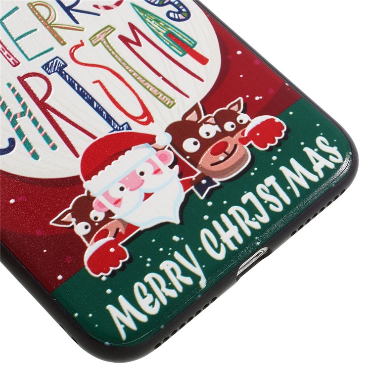 XINCUCO Merry Christmas Embossed PC TPU Hybrid Case for iPhone 7 Plus 5.5 - Laughing Santa Claus-5