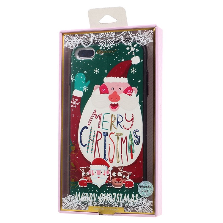 XINCUCO Merry Christmas Embossed PC TPU Hybrid Case for iPhone 7 Plus 5.5 - Laughing Santa Claus-7
