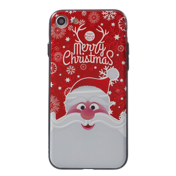 XINCUCO Christmas Embossed Hybrid PC + TPU Case for iPhone 7 - Happy Mr. Santa-1