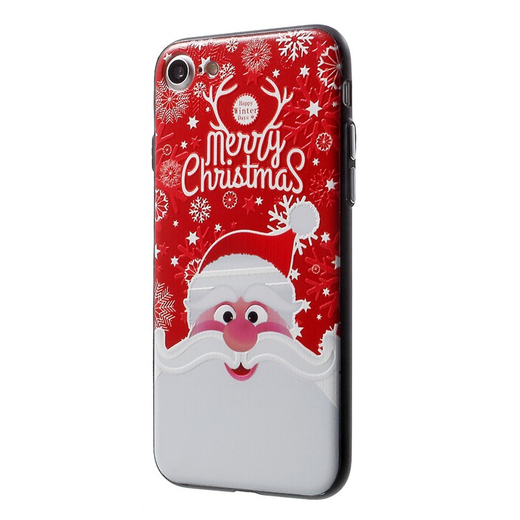 XINCUCO Christmas Embossed Hybrid PC + TPU Case for iPhone 7 - Happy Mr. Santa-2