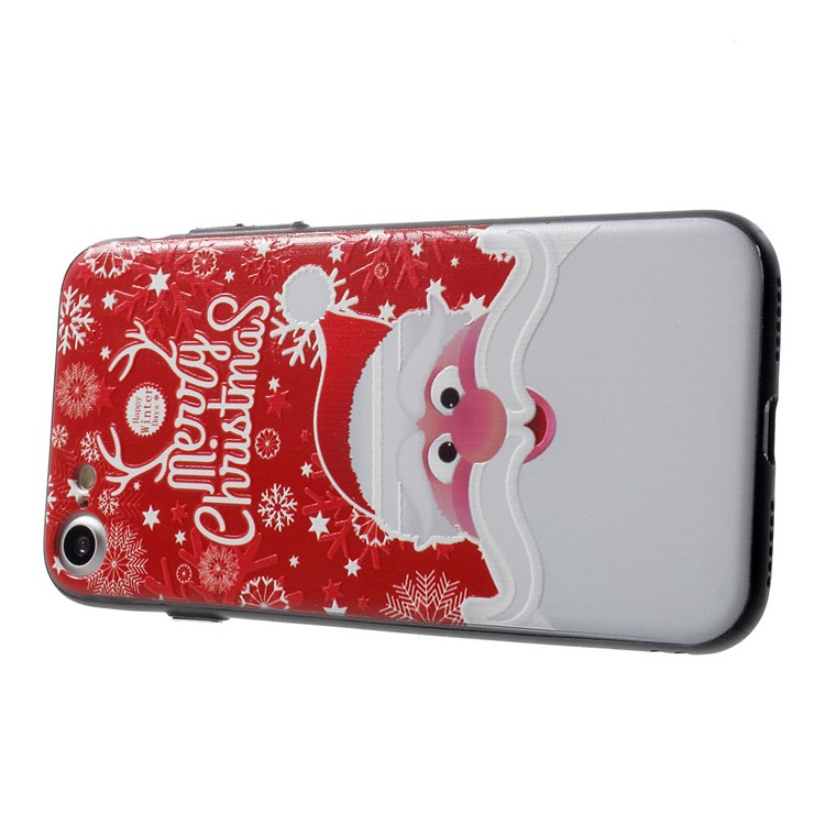 XINCUCO Christmas Embossed Hybrid PC + TPU Case for iPhone 7 - Happy Mr. Santa-4