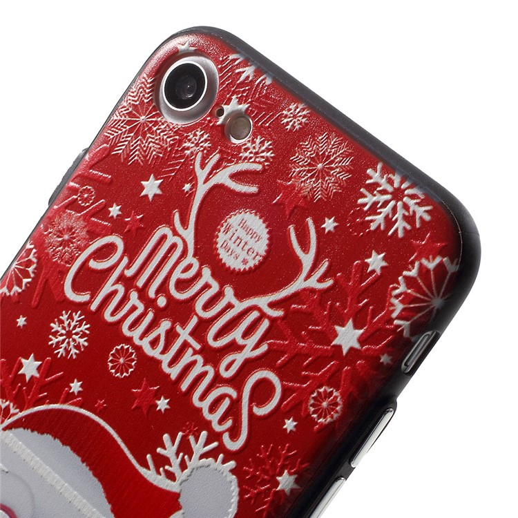 XINCUCO Christmas Embossed Hybrid PC + TPU Case for iPhone 7 - Happy Mr. Santa-5