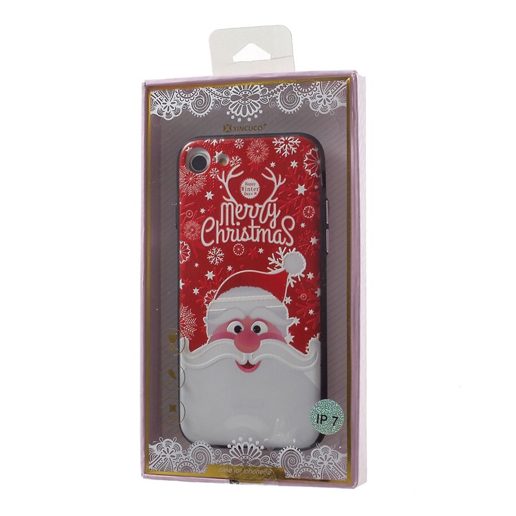 XINCUCO Christmas Embossed Hybrid PC + TPU Case for iPhone 7 - Happy Mr. Santa-8