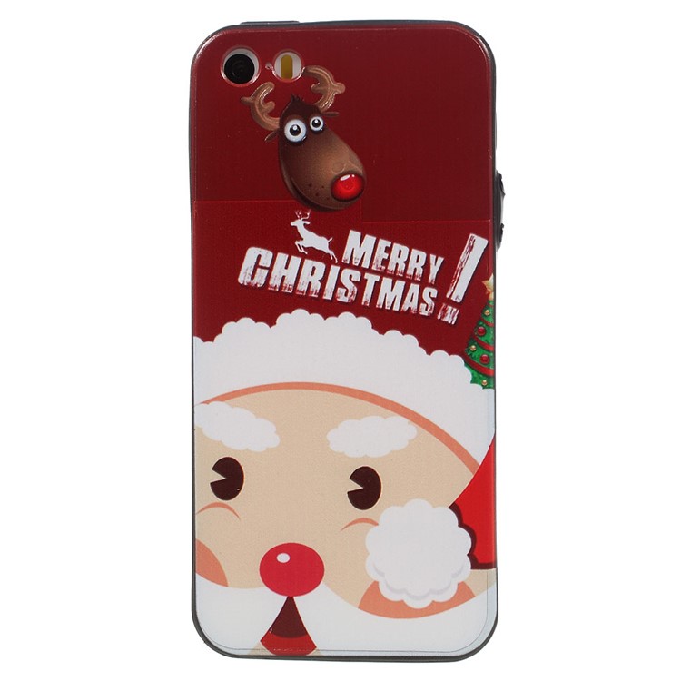 XINCUCO Christmas Embossed Hybrid PC + TPU Case for iPhone SE/5s/5 - Merry Christmas-1