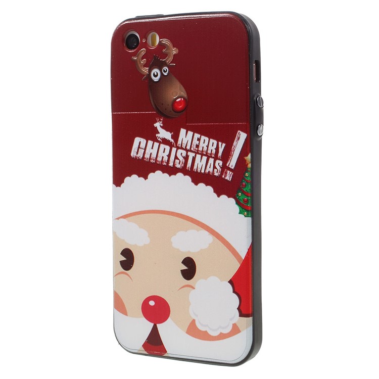 XINCUCO Christmas Embossed Hybrid PC + TPU Case for iPhone SE/5s/5 - Merry Christmas-2