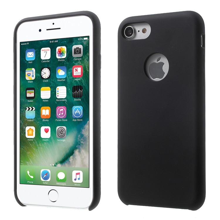 D9ELEMENT Circle 9 Series Liquid Silicone Phone Case for iPhone 7 4.7 Inch - Black-1