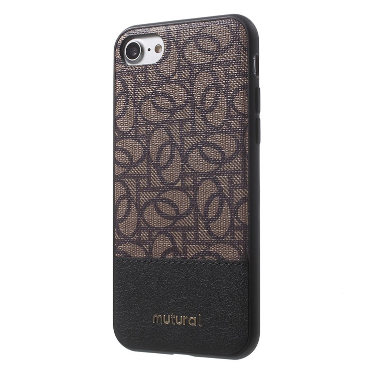 MUTURAL for iPhone 7 Elegant Leather Coated PC + TPU Phone Case - Black-2