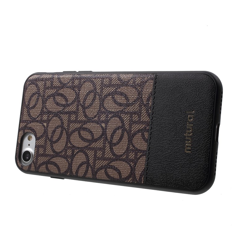 MUTURAL for iPhone 7 Elegant Leather Coated PC + TPU Phone Case - Black-4