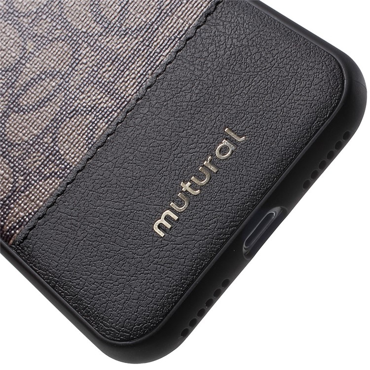 MUTURAL for iPhone 7 Elegant Leather Coated PC + TPU Phone Case - Black-5