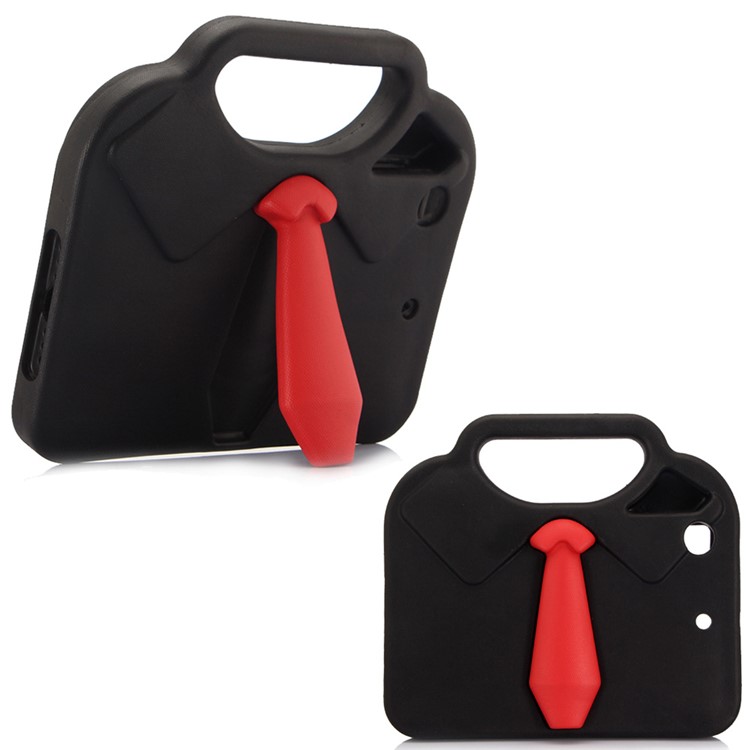 3D Shirt Tie EVA Shockproof Handle Case with Kickstand for iPad mini 4/3/2/1 - Black-1