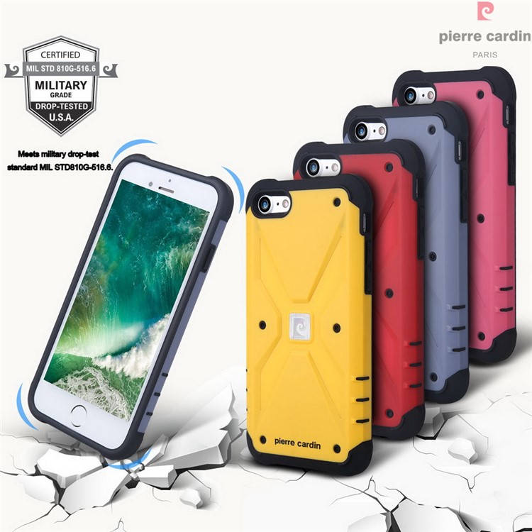 PIERRE CARDIN Rugged Shockproof PC TPU Hybrid Case for iPhone 7 4.7 inch - Black-4