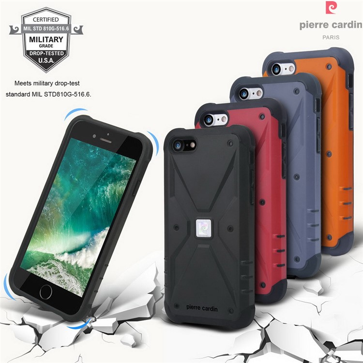 PIERRE CARDIN Rugged Shockproof PC TPU Hybrid Case for iPhone 7 4.7 inch - Black-5