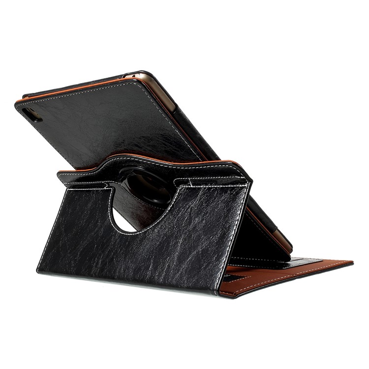 Crazy Horse Swivel Stand Leather Case with Credit/SIM Card Slots for iPad Pro 9.7 - Black-5