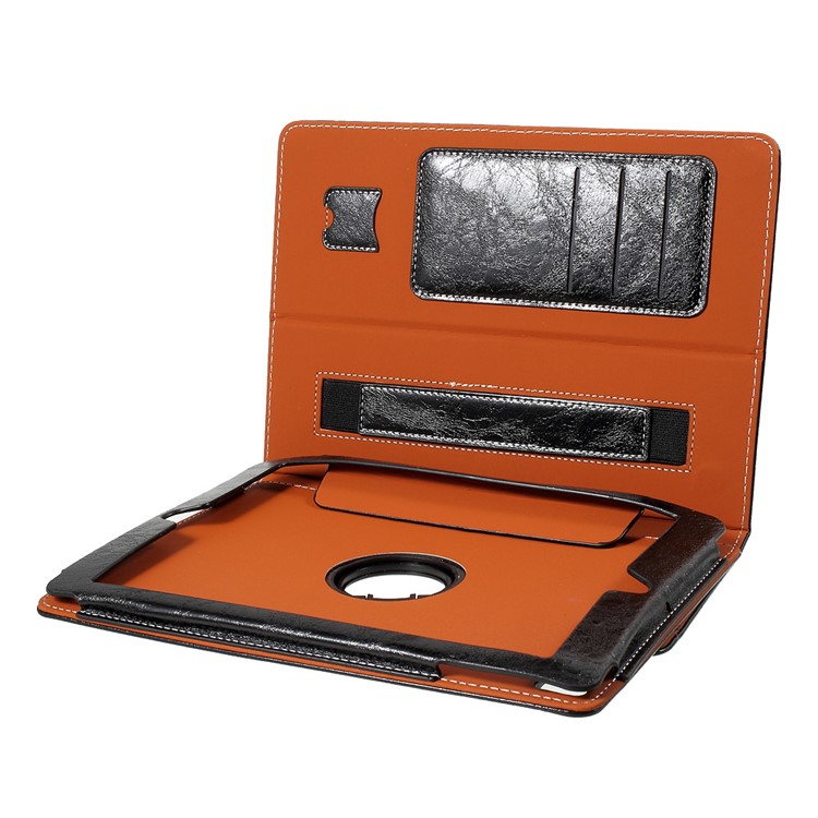 Crazy Horse Swivel Stand Leather Case with Credit/SIM Card Slots for iPad Pro 9.7 - Black-7