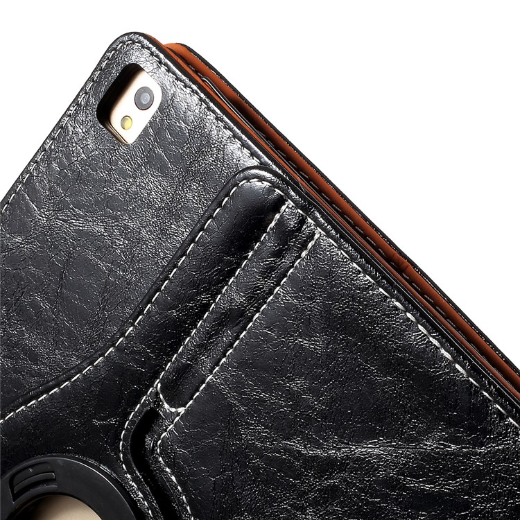 Crazy Horse Swivel Stand Leather Case with Credit/SIM Card Slots for iPad Pro 9.7 - Black-9