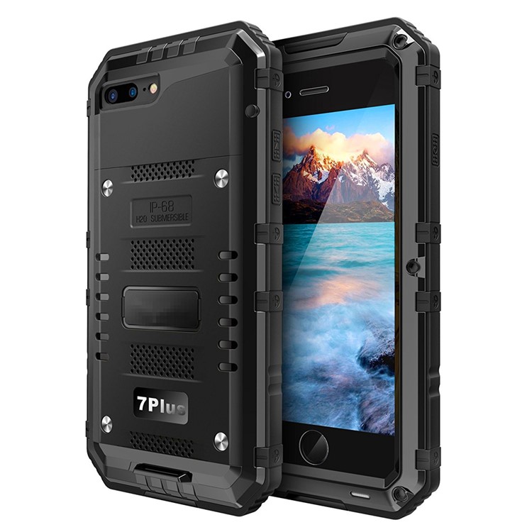 IP68 Wasserdichter Staubdicht-widerstandsfähig Anti-Explosion Vollschutztasche für iPhone 7 Plus - Schwarz-3