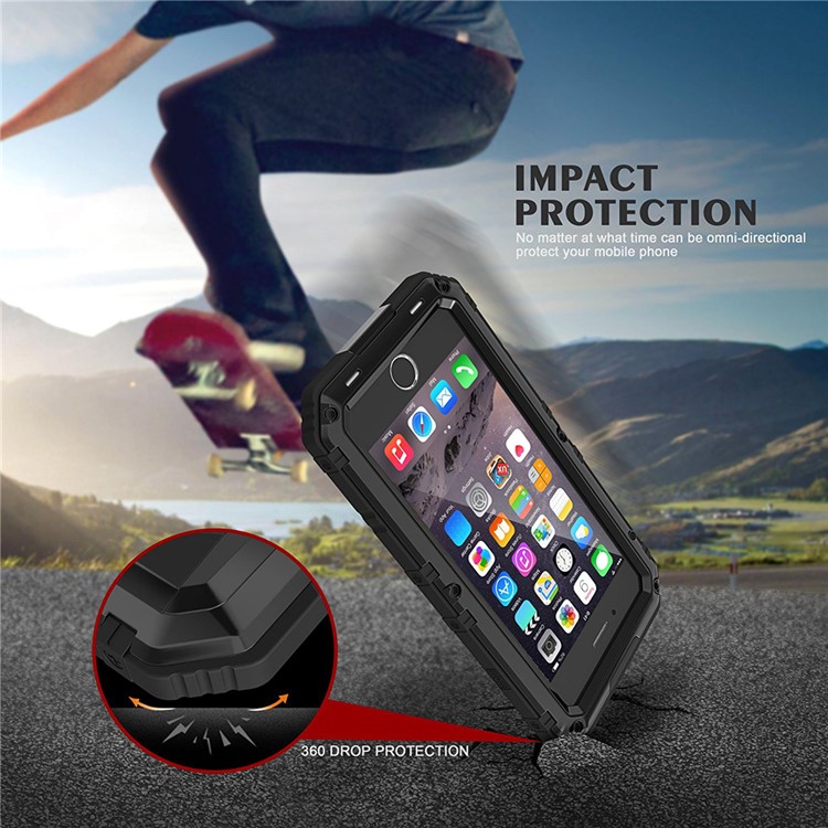 IP68 Wasserdichter Staubdicht-widerstandsfähig Anti-Explosion Vollschutztasche für iPhone 7 Plus - Schwarz-6