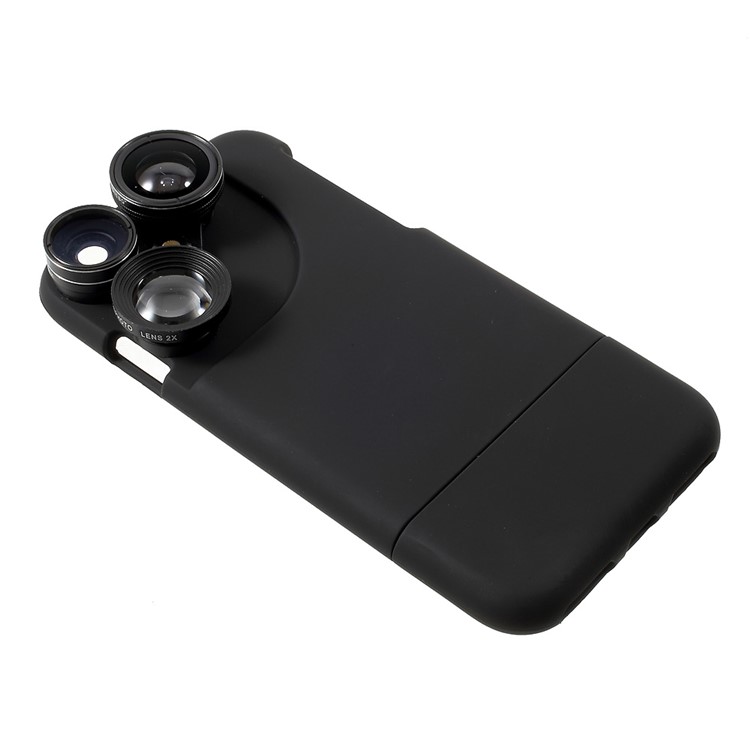 PICKOGEN 4 in 1 External Wide Telephoto Camera Lens Case for iPhone 7 4.7 inch HE-099 - Black-4