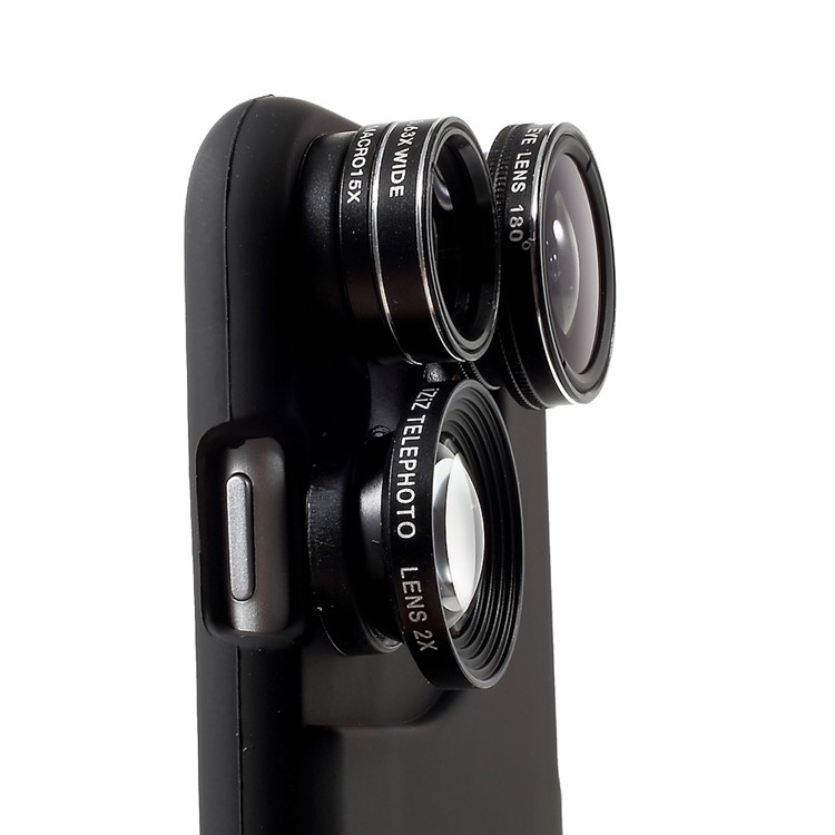 PICKOGEN 4 in 1 External Wide Telephoto Camera Lens Case for iPhone 7 4.7 inch HE-099 - Black-6